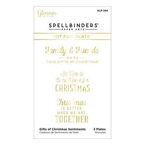 Spellbinders Gifts of Christmas Sentiments Glimmer Hot Foil Plate (GLP-294)