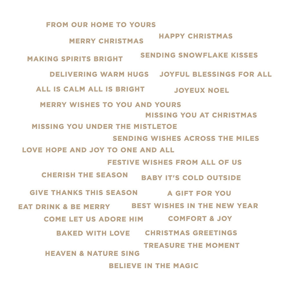 Spellbinders Mini Christmas Sentiment Strips Glimmer Hot Foil Plate & Die Sets (GLP-296)