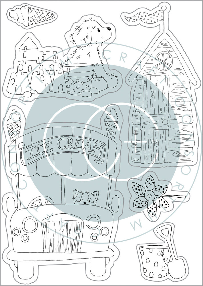 Craft Consortium Sandy Paws Ice Cream Clear Stamps (CCSTMP065)
