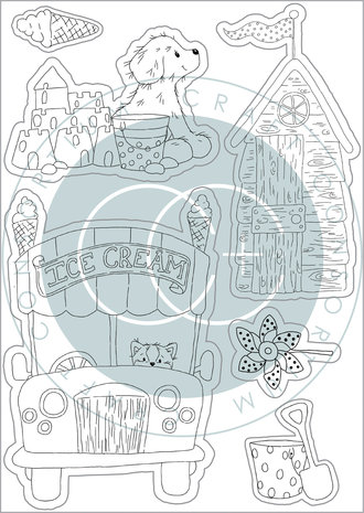 Craft Consortium Sandy Paws Ice Cream Clear Stamps (CCSTMP065)