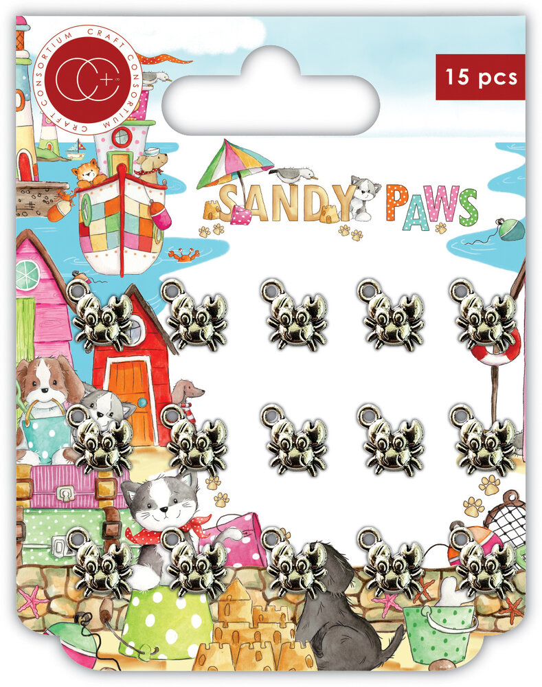 Craft Consortium Sandy Paws Little Crabs Metal Charms (CCMCHRM027)