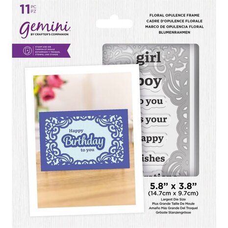 Gemini Floral Opulence Frame Stamp & Die (GEM-STD-FLOF) Gemini Floral Opulence Frame Stamp & Die (GEM-STD-FLOF)