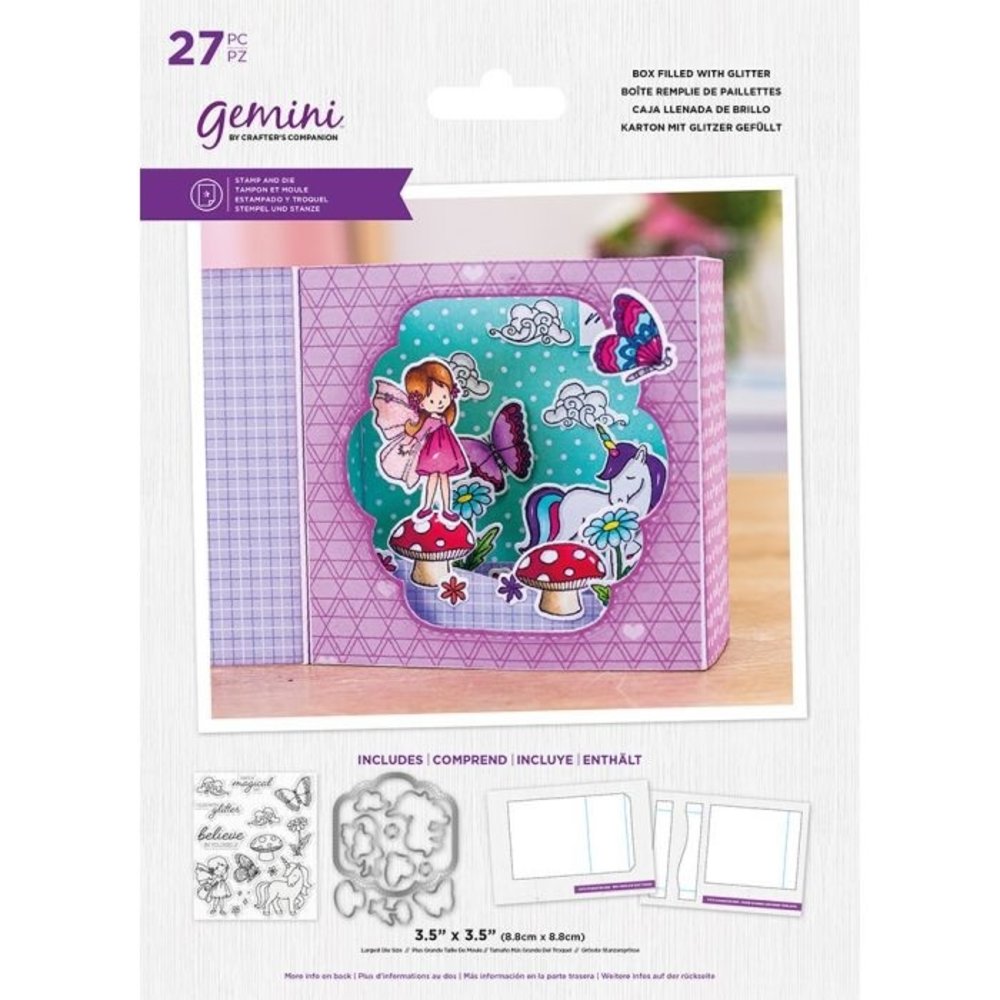 Gemini Box Filled With Glitter Stamp & Die (GEM-STD-BFILWIG) Gemini Box Filled With Glitter Stamp & Die (GEM-STD-BFILWIG)
