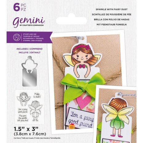 Gemini Sparkle with Fairy Dust Stamp & Die (GEM-STD-SPWFD) Gemini Sparkle with Fairy Dust Stamp & Die (GEM-STD-SPWFD)