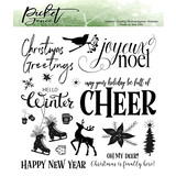 Picket Fence Studios Joyeux Noel 6x6 Inch Clear Stamps (C-129)