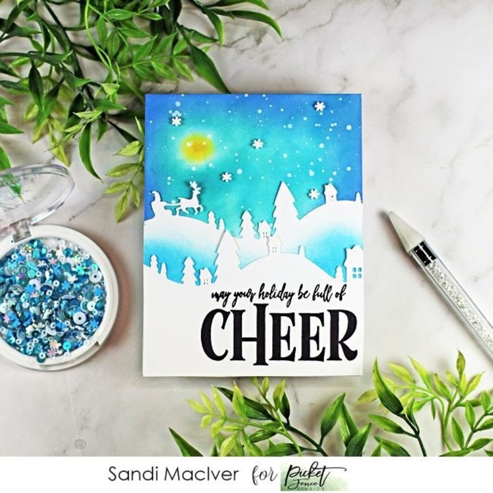 Picket Fence Studios Joyeux Noel 6x6 Inch Clear Stamps (C-129) Picket Fence Studios Joyeux Noel 6x6 Inch Clear Stamps (C-129)