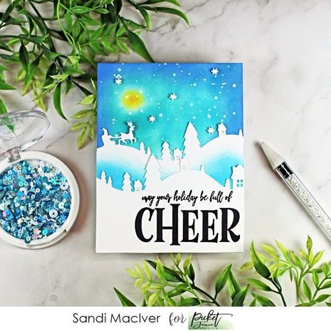 Picket Fence Studios Joyeux Noel 6x6 Inch Clear Stamps (C-129) Picket Fence Studios Joyeux Noel 6x6 Inch Clear Stamps (C-129)