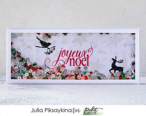 Picket Fence Studios Joyeux Noel 6x6 Inch Clear Stamps (C-129) Picket Fence Studios Joyeux Noel 6x6 Inch Clear Stamps (C-129)