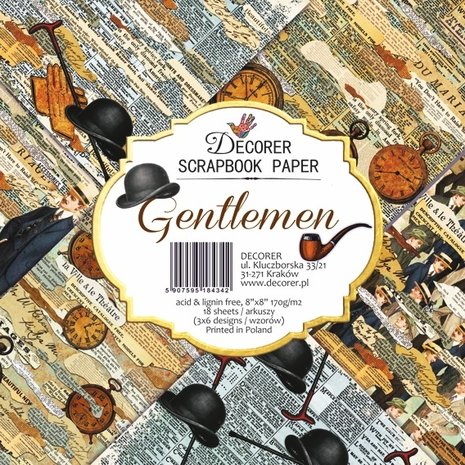 Decorer Gentleman 8x8 Inch Paper Pack (DECOR-B36-434) Decorer Gentleman 8x8 Inch Paper Pack (DECOR-B36-434)