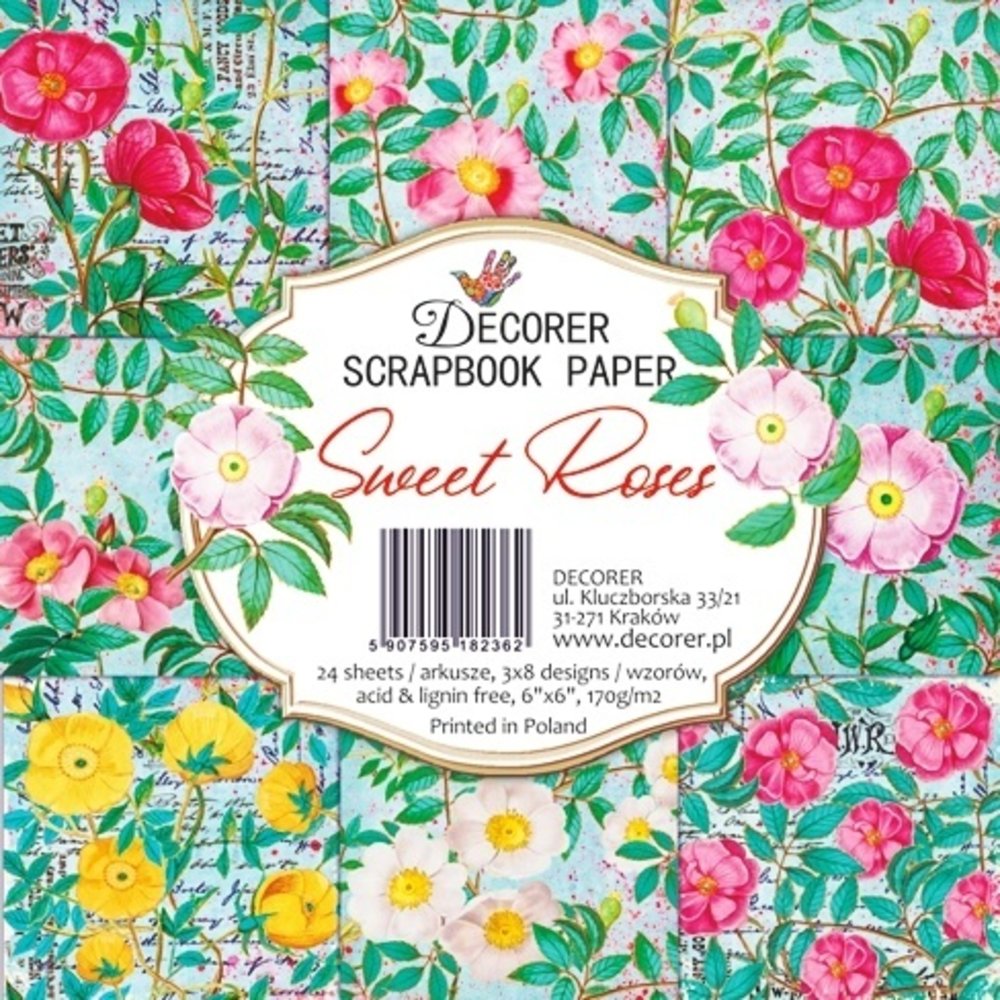 Decorer Sweet Roses 6x6 Inch Paper Pack (DECOR-C33-236) Decorer Sweet Roses 6x6 Inch Paper Pack (DECOR-C33-236)