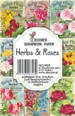 Decorer Herbs & Roses Paper Pack (7x10,8cm) (M21) Decorer Herbs & Roses Paper Pack (7x10,8cm) (M21)