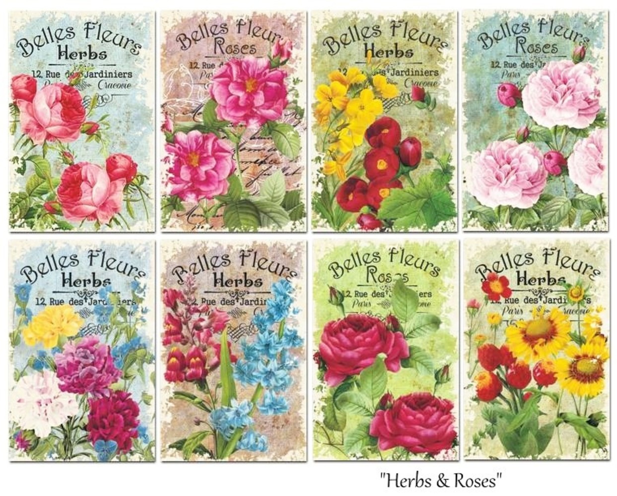 Decorer Herbs & Roses Paper Pack (7x10,8cm) (M21) Decorer Herbs & Roses Paper Pack (7x10,8cm) (M21)
