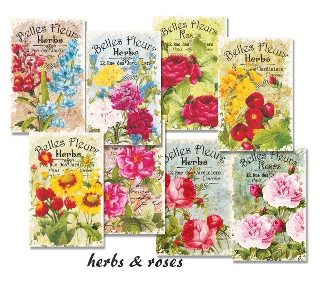 Decorer Herbs & Roses Paper Pack (7x10,8cm) (M21) Decorer Herbs & Roses Paper Pack (7x10,8cm) (M21)