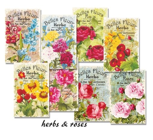 Decorer Herbs & Roses Paper Pack (7x10,8cm) (M21) Decorer Herbs & Roses Paper Pack (7x10,8cm) (M21)