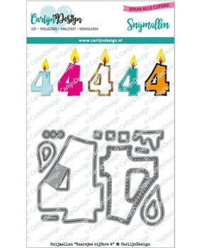 Carlijn Design Snijmallen Kaarsjes Cijfers 4 (CDSN-0119)