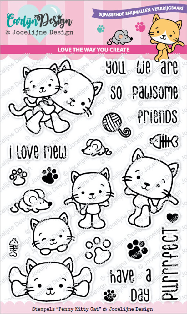 Carlijn Design Clear Stamps Penny Kitty Cat (CDJD-0014) Carlijn Design Clear Stamps Penny Kitty Cat (CDJD-0014)