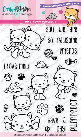 Carlijn Design Clear Stamps Penny Kitty Cat (CDJD-0014) Carlijn Design Clear Stamps Penny Kitty Cat (CDJD-0014)
