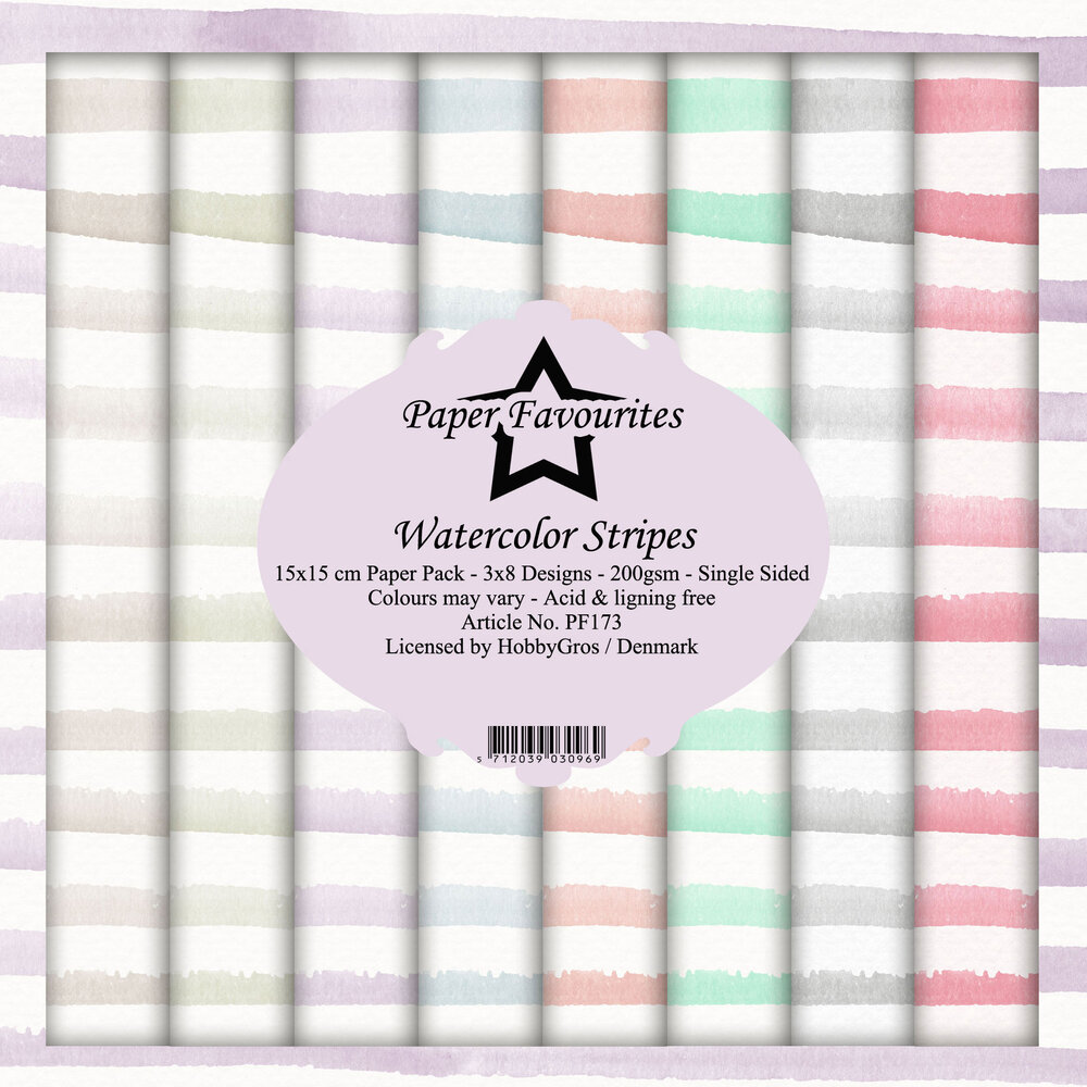 Paper Favourites Watercolor Stripes 6x6 Inch Paper Pack (PF173)