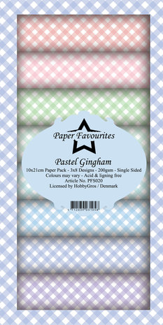 Paper Favourites Pastel Gingham Slimline Paper Pack (PFS020) Paper Favourites Pastel Gingham Slimline Paper Pack (PFS020)