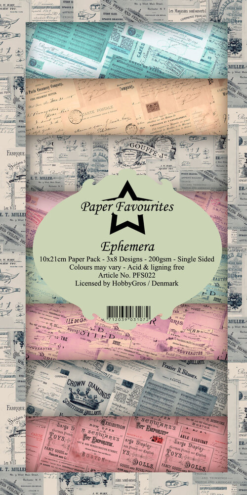 Paper Favourites Ephemera Slimline Paper Pack (PFS022) Paper Favourites Ephemera Slimline Paper Pack (PFS022)