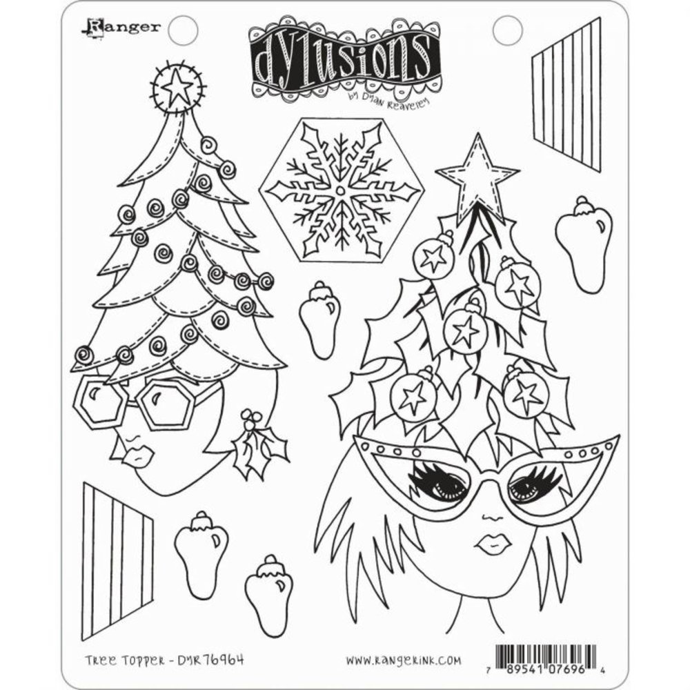 Ranger Dylusions Tree Topper Cling Stamps DYR76964 Paperpads nl ranger-dylusions-tree-topper-cling-stamps-dyr76964-paperpads-nl