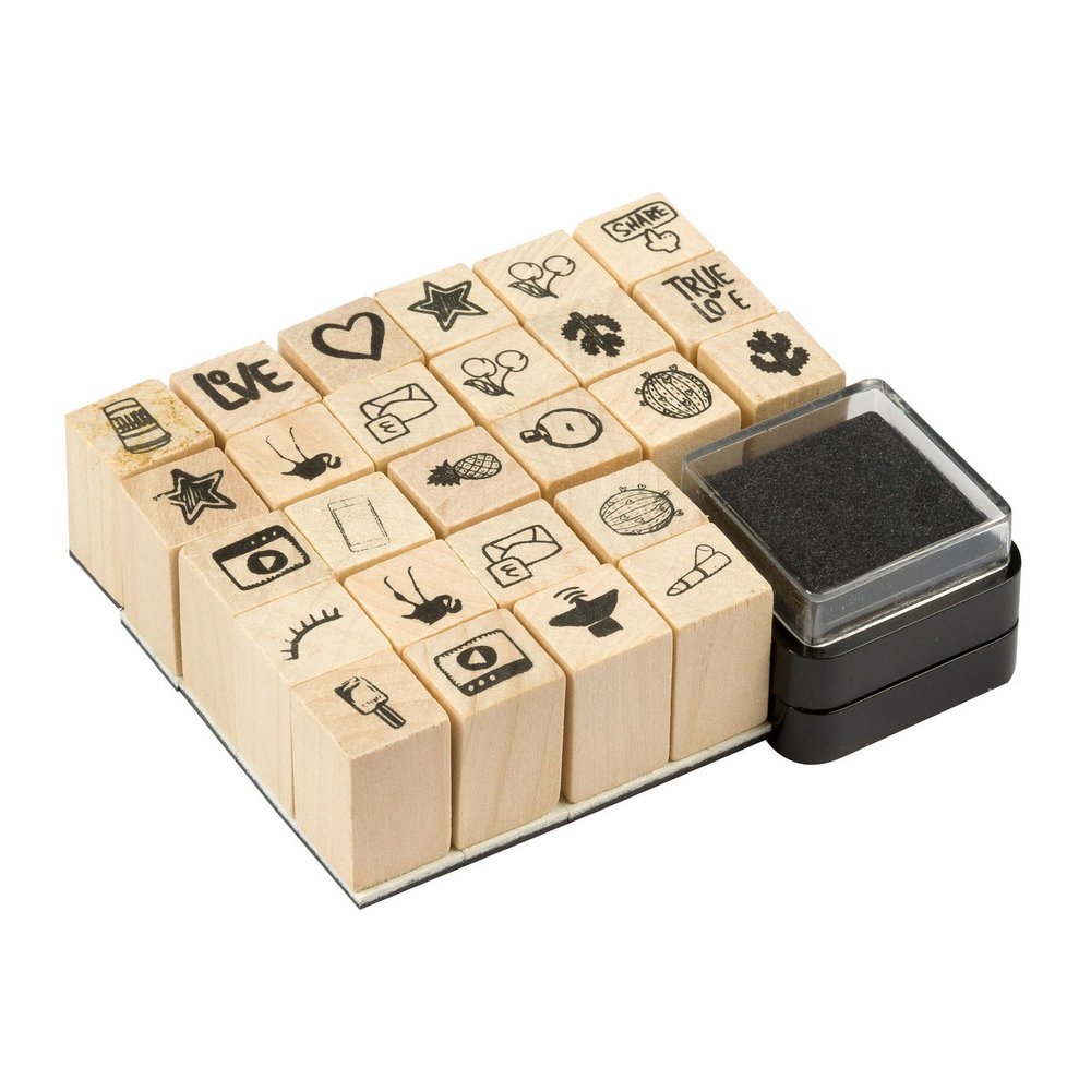 Craft Sensations Wooden Stamp Set Annanas 26pcs (CR0395/19GE)
