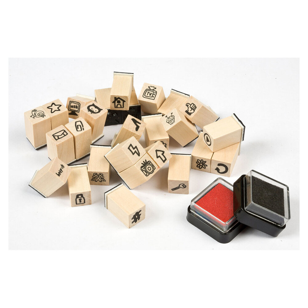 Craft Sensations Wooden Stamp Set Unicorn 26pcs (CR0395/19GE)