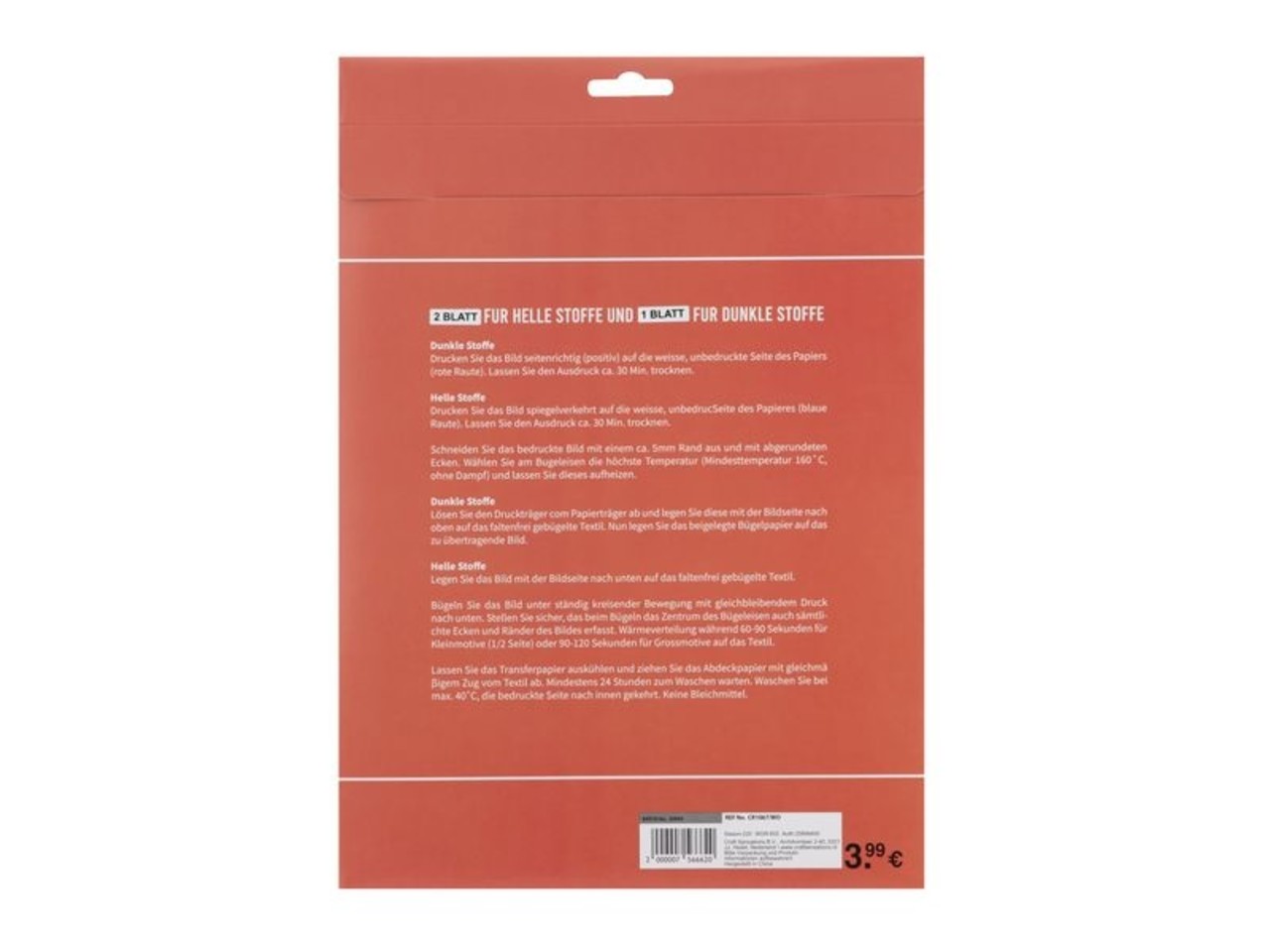 Craft Sensations Transfer Paper A4 3 Sheets (CR1067/WO) Craft Sensations Transfer Paper A4 3 Sheets (CR1067/WO)