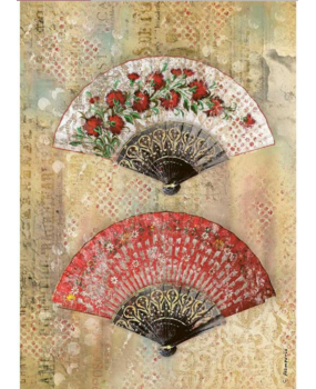 Stamperia Andalusia Abanicos Rice Paper A4 (DFSA4632) Stamperia Andalusia Abanicos Rice Paper A4 (DFSA4632)