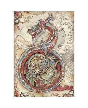 Stamperia Sir Vagabond in Japan Mechanical Dragon Rice Paper A4 (DFSA4608)