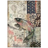 Stamperia Sir Vagabond in Japan Mechanical Fish Rice Paper A4 (DFSA4609)