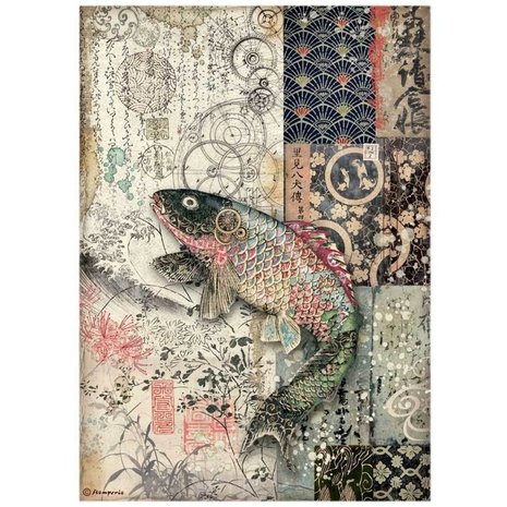 Stamperia Sir Vagabond in Japan Mechanical Fish Rice Paper A4 (DFSA4609) Stamperia Sir Vagabond in Japan Mechanical Fish Rice Paper A4 (DFSA4609)