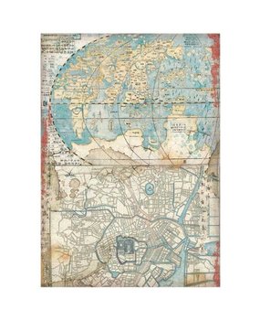 Stamperia Sir Vagabond in Japan Map Rice Paper A4 (DFSA4610) Stamperia Sir Vagabond in Japan Map Rice Paper A4 (DFSA4610)
