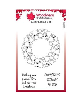 Woodware Singles Bubble Holiday Wreath Clear Stamp (JGS776) Woodware Singles Bubble Holiday Wreath Clear Stamp (JGS776)