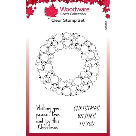 Woodware Singles Bubble Holiday Wreath Clear Stamp (JGS776) Woodware Singles Bubble Holiday Wreath Clear Stamp (JGS776)