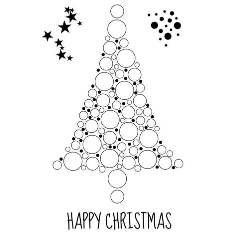 Woodware Singles Bubble Spruce Clear Stamp (JGS778) Woodware Singles Bubble Spruce Clear Stamp (JGS778)