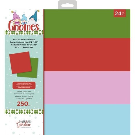 Crafter's Companion Gnomes 12x12 Inch Luxury Pearlescent Card Pad (NG-GN-PAD12-P)
