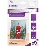 Gemini Festive Candle 3D Embossing Folder & Stencil (GEM-EF5-3D-FECA)