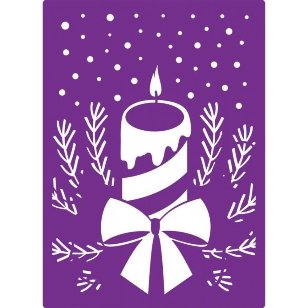 Gemini Festive Candle 3D Embossing Folder & Stencil (GEM-EF5-3D-FECA)