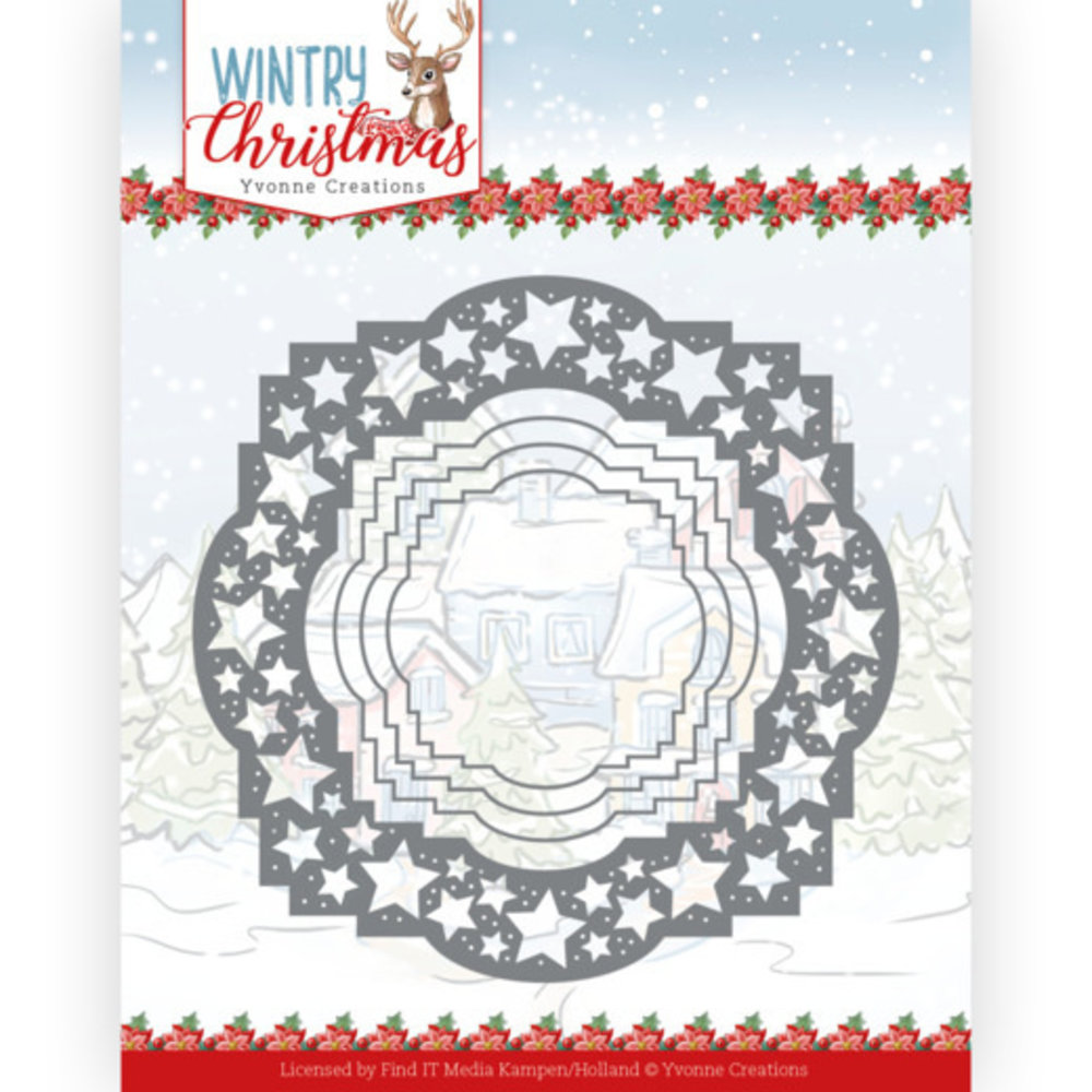 Yvonne Creations Wintery Christmas Stars Frame Die (YCD10242)