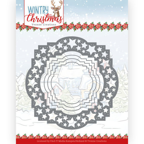 Yvonne Creations Wintery Christmas Stars Frame Die (YCD10242)