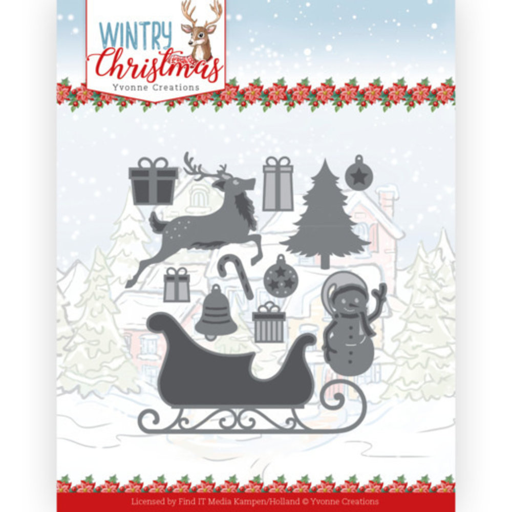 Yvonne Creations Wintery Christmas Ho Ho Ho Snowman Die (YCD10248)