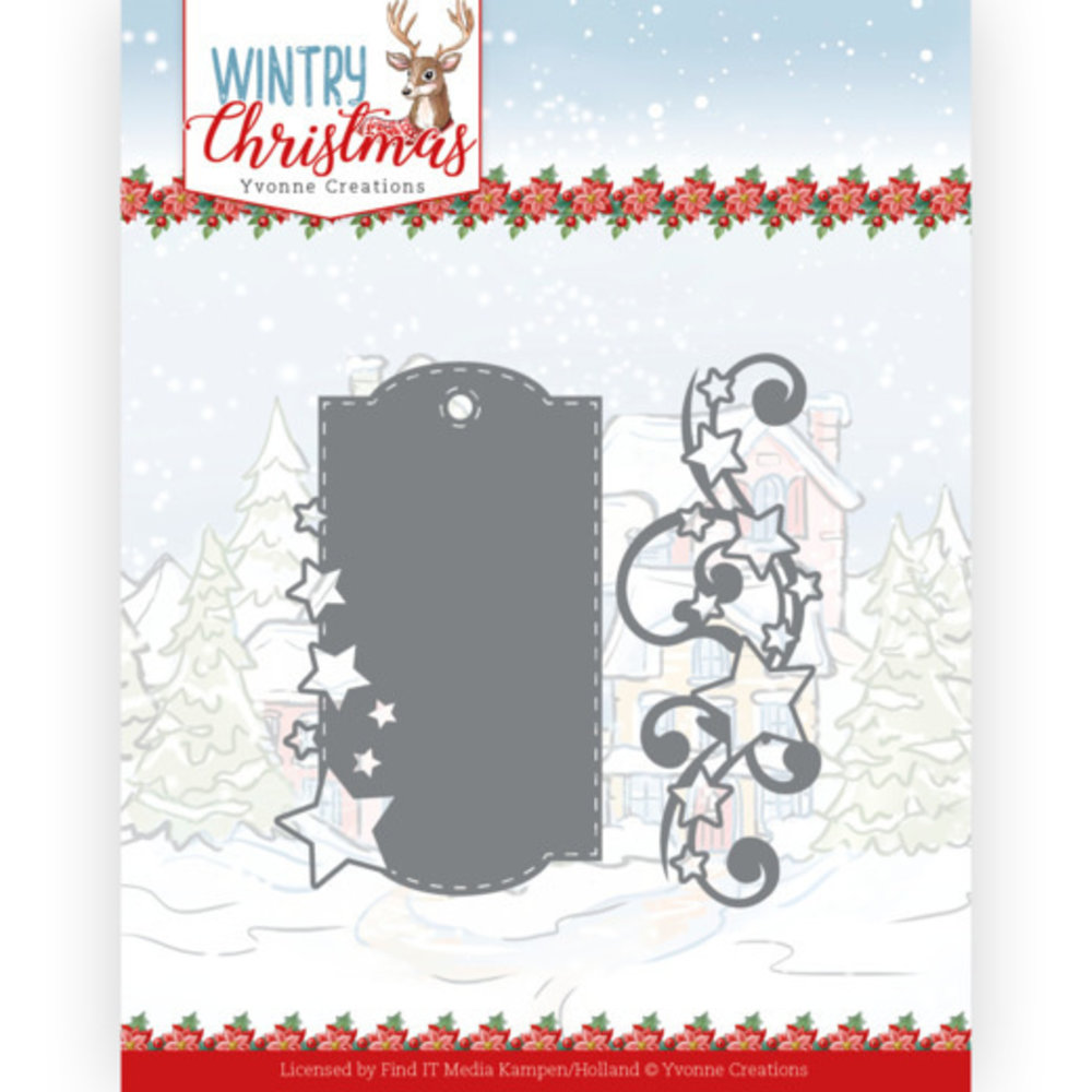 Yvonne Creations Wintery Christmas Stars and Swirls Die (YCD10249)