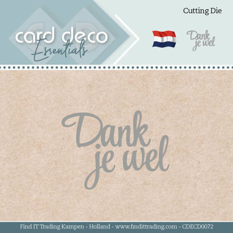 Card Deco Snijmal Dank je wel (CDECD0072)