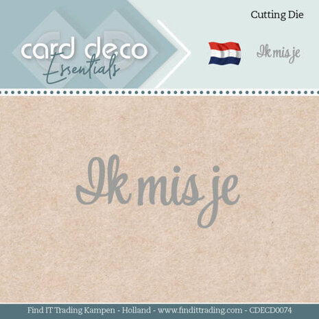 Card Deco Snijmal Ik mis je (CDECD0074) Card Deco Snijmal Ik mis je (CDECD0074)