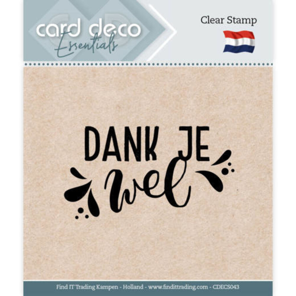 Card Deco Clear Stamp Dank je wel (CDECS043) Card Deco Clear Stamp Dank je wel (CDECS043)