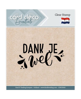 Card Deco Clear Stamp Dank je wel (CDECS043) Card Deco Clear Stamp Dank je wel (CDECS043)