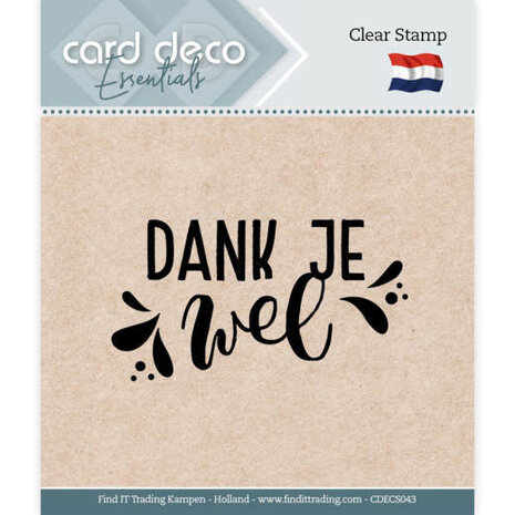 Card Deco Clear Stamp Dank je wel (CDECS043) Card Deco Clear Stamp Dank je wel (CDECS043)