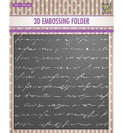 Nellie Snellen Writing 3D Embossing Folder (EF3D029)