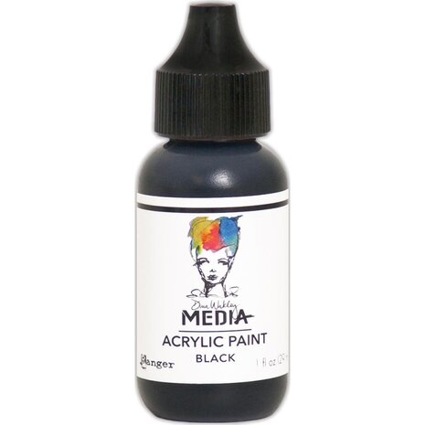 Dina Wakley MEdia Heavy Body Acrylic Paint Black (MDQ53941)